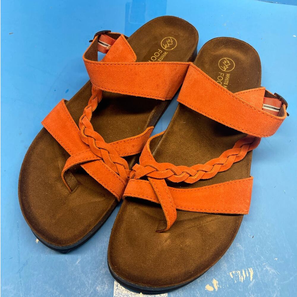 Women's White Mountain Orange Hazy Footbeds Sandals Size 11 . Great condition